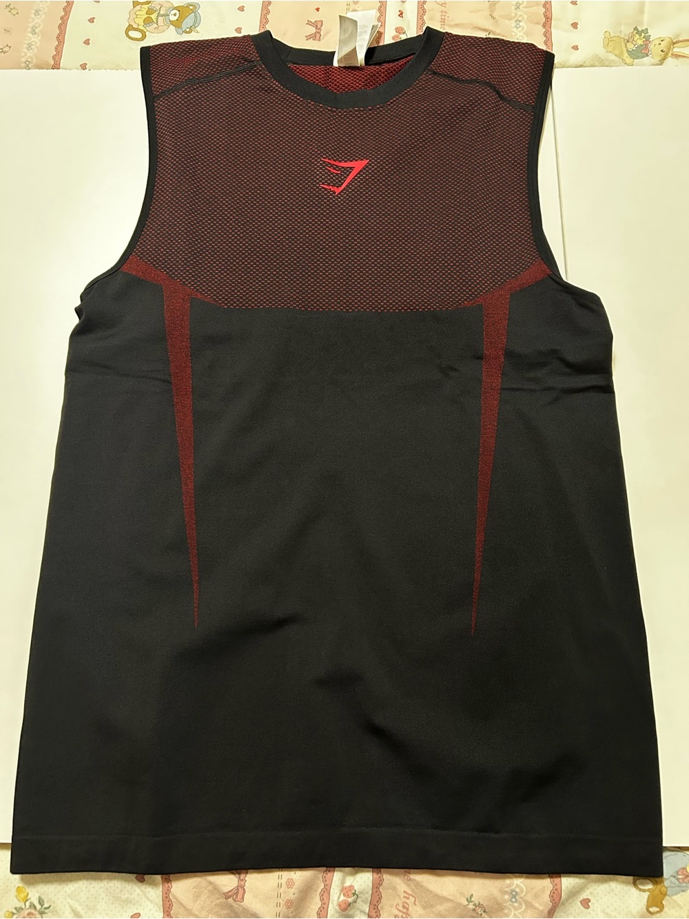 Onyx v5 Gymshark Sleeveless Athletic Tank - Black with Red Accents